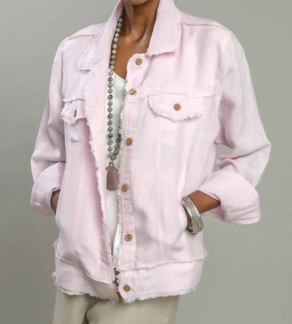 NEW CROWN LINEN jessie linen jacket in lilac